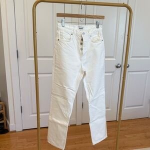 Reformation White Straight Leg Jeans